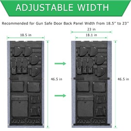 NEXT STATION Gun Safe Door Organizer,Molle Gun Safe Door Panel Organizer with Pistol Holder Mag Pouch, Fit Door Panel Width 18.5 to 24.5inch,Gun Safe Accessories Storage(18W*46.5H inch) (Molle Design)