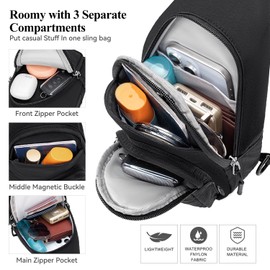 Peacocktion Small Sling Bag for Women Nylon Lightweight Crossbody Sling for Travel Casual Daily Backpck Men