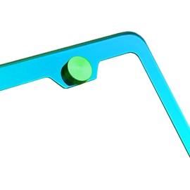 Color: Green - License Plate Screws - Stainless Steel, Set of 4 Fasteners - for Front or Rear License Plates, Frames or Covers on Car, Truck, SUVs - Rustproof, Self Tapping and M6 Screws Aluminum caps