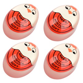 Egg Timer Sensitive Hard & Soft Boiled Color Changing Indicator Tells When Eggs are Ready (Red 4pack)