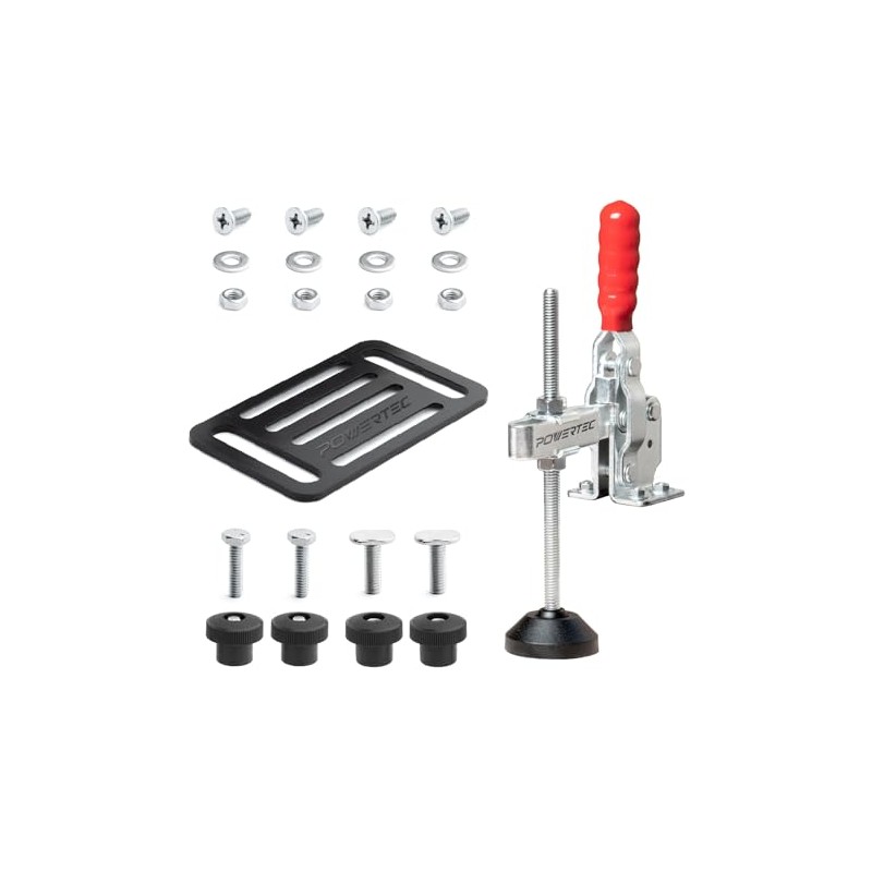 POWERTEC 71702 Vertical Hold Down Toggle Clamp and Mounting Plate