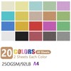 A4 Glitter Cardstock 40 Sheets 20 Colors，8.27 x 11.73 in