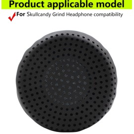 Grind Ear Pads Replacement Repair Accessories Porous Leather-Faced Ear Pads Compatible with Skullcandy Grind Wireless Earphones (Black)