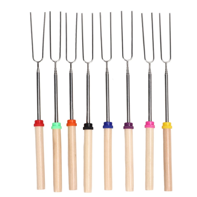 8Pcs Telescoping Extendable Marshmallow Roasting Sticks Marshmallow Sticks Kit Extending
