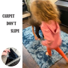 DaylyFav Double Sided Rug Grip Tape Carpet Sticker, 12 Pcs, Reuable and Washable, Non-Slip Adhesive Pads Grippers for Hardwood Floors, Tiles, Area Rugs, Carpet Corner