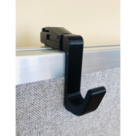 SquirrelBox Cubicle Hook; Universal Fit; Adjustable (1.8" to 3.5"), Comes in Pack of (2); Black; Spring Adjust with Lock