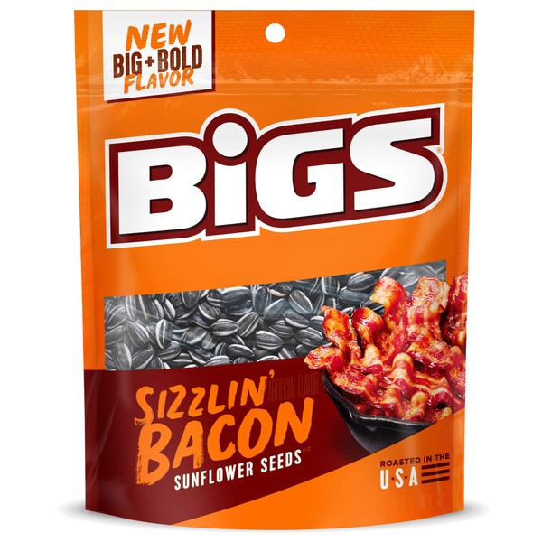 BIGS Sizzlin' Bacon Sunflower Seeds, 5.35-oz. Bag (Pack of 12)