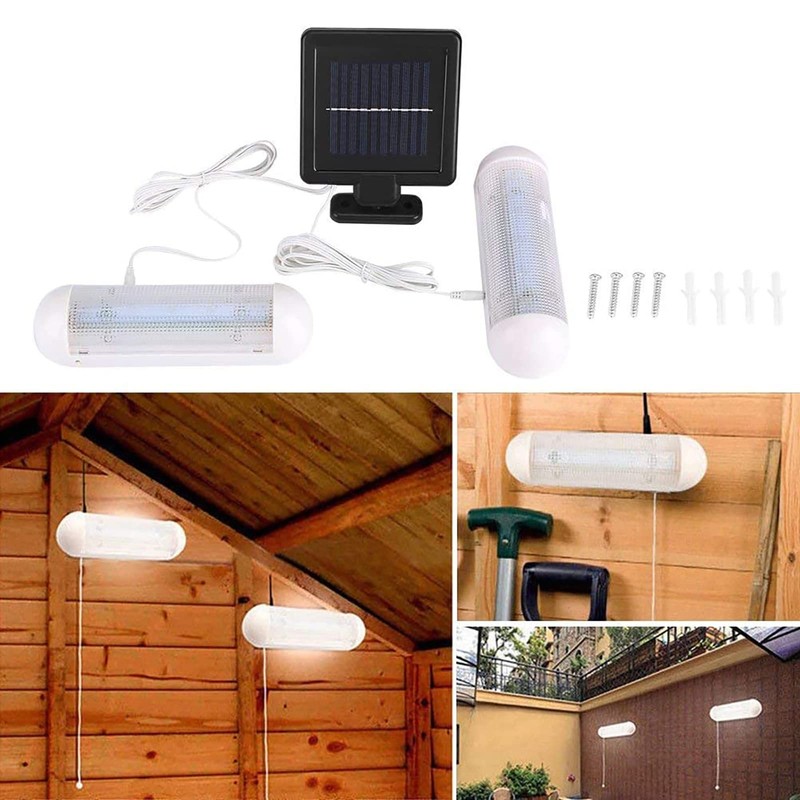 VLUOO Solar Powered Shed Light Rechargeable Split with On Off