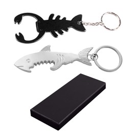 2 Pieces of Keychains, 1 Piece of Gift Box, Bottle Opener Keychain, Shark Keychain, Bottle Opener Keychain, Keychain Bottle Opener, Fish Keychain, Animal Bottle Opener