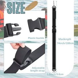 Seenelling 6 Pack Kayak Storage Hanging Straps 1.5 Inch Wide Adjustable Nylon Kayak Wall Mount Straps System with Carabiner, Hoist Sling for Indoor and Outdoor Paddle Canoes Surfboard Storage