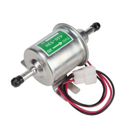 Fuel Pump, Universal 24 V Car Boat Electric Fuel Pump Inline Filter in Replacement (Silver)