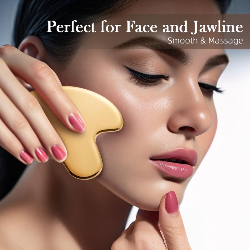 BESKAR Gua Sha Facial Tools, Natural Jade Stone Guasha Masaager
