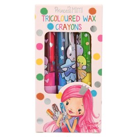 Depesche 12176 Princess Mimi - Tricolour Wax Crayons Set, Wax Crayons - 3 Rotating Multicoloured Pens for Children, Painting Set for Creative Drawing