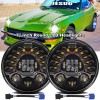 JESUO PAIR 7" inch Round LED Headlights High/Low Beam For