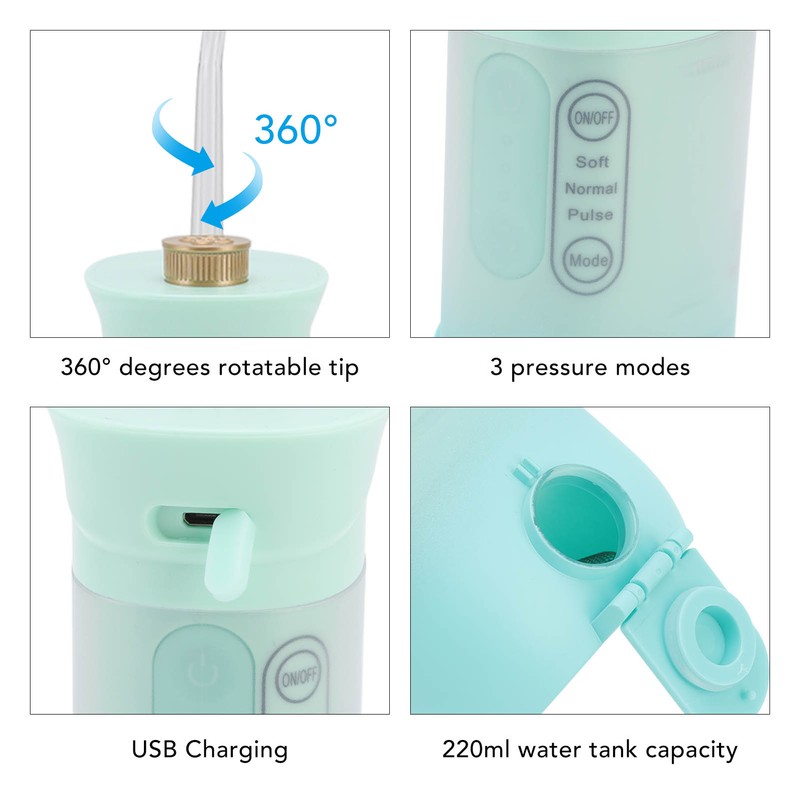 Electric Flosser 220ml 3 Modes 4 Tips Deep Oral Cleaning