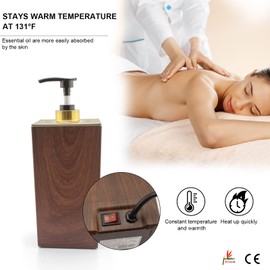 Elitzia Electric Bottle Warmer Massage Oil Heater With1 9.13 Fl.oz Plastic Bottling Oil Gel Cream Heating for SPA Salon Preheat