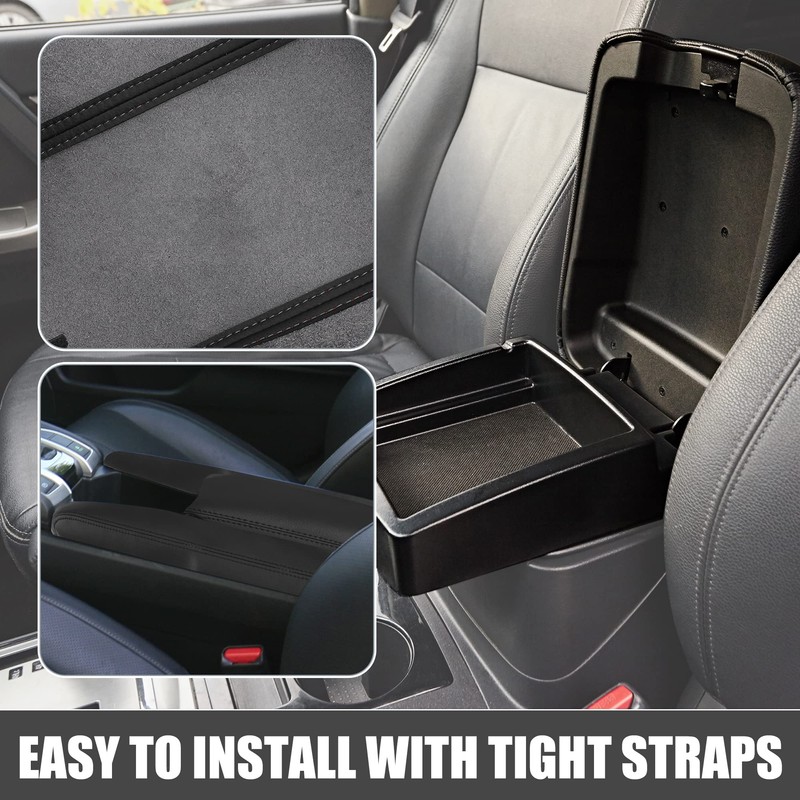 A ABSOPRO Black Faux Leather Armrest Protector Cover Pad Replacement