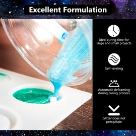 KISREL Epoxy Resin 32OZ - Crystal Clear Epoxy Resin Kit - No Yellowing No Bubble Casting Resin for Art Crafts, Jewelry Making, Wood & Resin Molds(16OZ x 2)