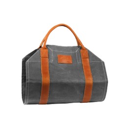 1844 Helko Werk Germany Frontier Collection Canvas Log Carrier - Firewood Holders and Bags for Fireplace Logs - Made in USA (Log Carrier Slate Gray) #8755S