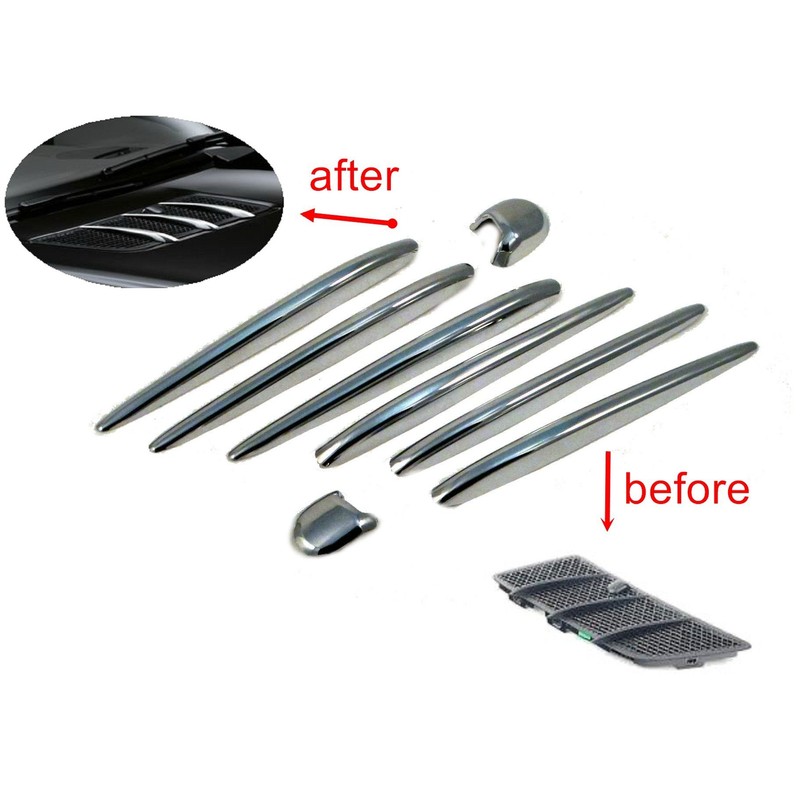 ATEX Chrome Hood Vent Fin+Nozzle Cover Trim For W164 X164