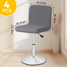 Zinueen Set of 4 High Chair Covers Bar Stool Removable Washable Cover for Highchair Swivel Chair Short Stool (Grey)