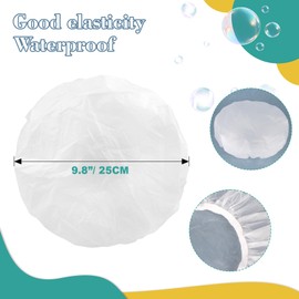 MAQIHAN 6 Shower Cap Reusable Waterproof - Unisex Plastic Shower Cap Plastic Caps Hair Treatment Deep Conditioning Hair Cap Shower Hair Care Bathing Cap Travel Essentials Washable Hair Cover Women Men