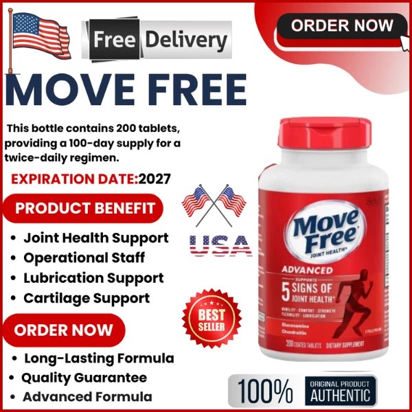Move Free Advanced Joint Health Supplement ~ 200 Tablets ~