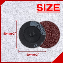 SPEEDWOX Pack of 50 2 Inch 36 Grit Roll Lock Quick Change Discs with Aluminium Oxide Accessories for Sandpaper Aluminium Oxide Sanding Discs for Changing
