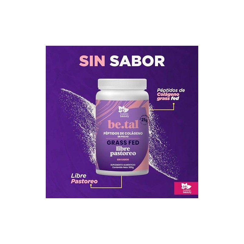 Holistic Beauty Peptidos Colageno Grass Fed Polvo Tal Natural Sabor