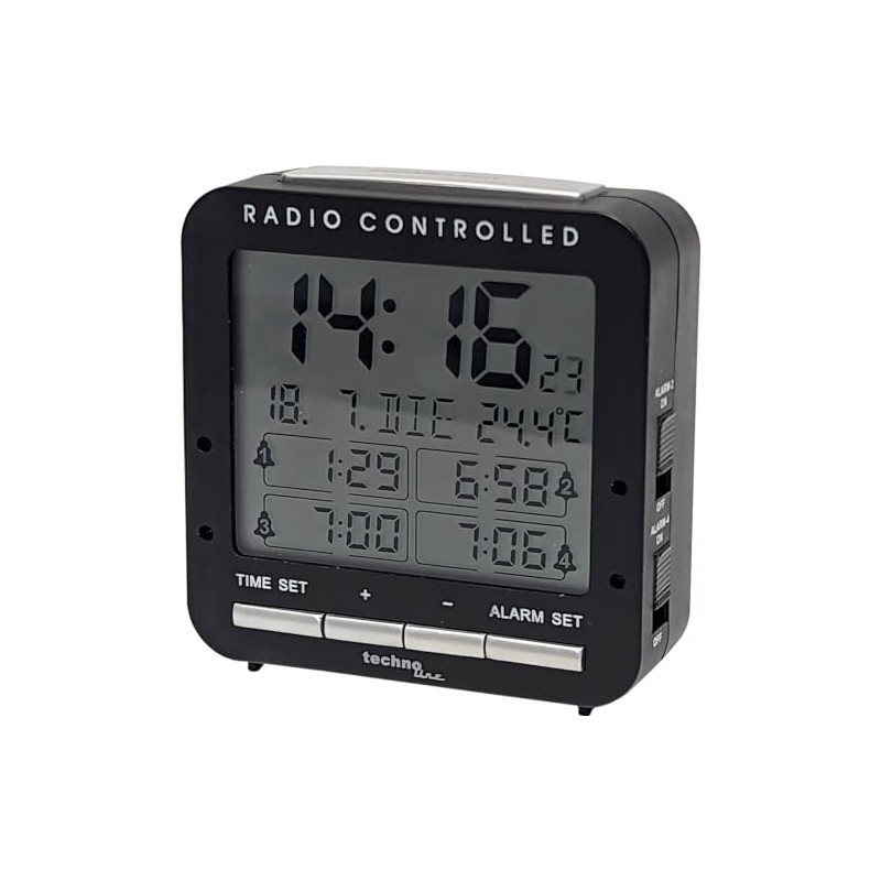 tchnoline WT245 Digital Wireless Weather with 4 Adjustable Alarm Times,