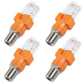 MEIRIYFA RF to RJ45 Converter, Coaxial to Ethernet Adapter F Female to RJ45 Male Barrel Coax Couplers Straight Connector for Line Tester (4PCS)