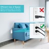 [2 Pack] Flat Plug Short Power Extension Cord - 6inch