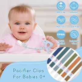 ALVABABY Baby Pacifier Clip for Boys Girls Pacifier Holder Leash Pacifier Clips Binky Holder for Teether Toys Soothie 8 Packs 8DP11-CA