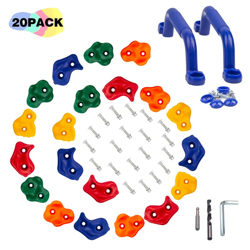 KINSPORY 20pc Rock Wall Climbing Holds Kids & Prise Escalade