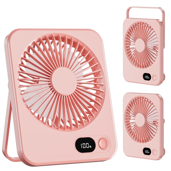 USB Desk Fan, Portable 2000mAh Rechargeable Table Fan, 5 Speeds,