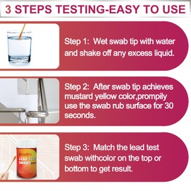 AssuTest Lead Test Kit (30 Immediate Result Swabs) Results in Just 30 Seconds. at Home Lead Test Kit，Use for Various Surfaces - Paint, Crockery, Toys, Jewellery, Metals, Ceramics, Woodwork
