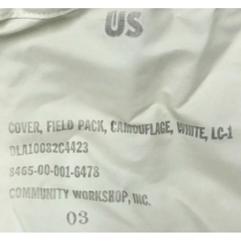 WHITE WATER REPELLENT BACKPACK COVER US MILITARY RUCKSACK SNOW CAMO