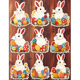 Unbranded Easter Bunny Floral Eggs Vinyl Stickers Set Scrapbooking Laptop Waterbottle