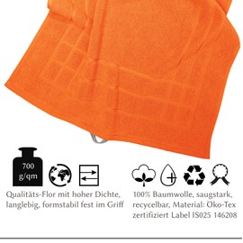 Lashuma Linz Bath Mat 50 x 70 cm Fluffy Washable Orange