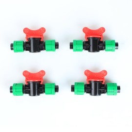 Drip Irrigation Shut Off Valve, In-Line Barbed Switch Valve Locking Fitting, Compatible with 1/2 inch Drip Tape Tubing Sprinkler System- 4 Pack