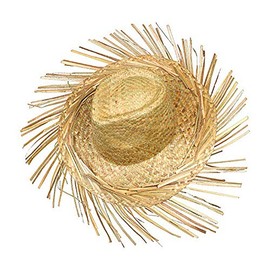 Schramm® Straw Hat Hawaii with Fringes Diameter 44 cm Raffia Hat Straw Hats Hawaiian Party