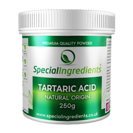Special Ingredients Tartaric Acid Powder 250g Premium Quality - Vegan, Non-GMO, Gluten Free - Recyclable Container