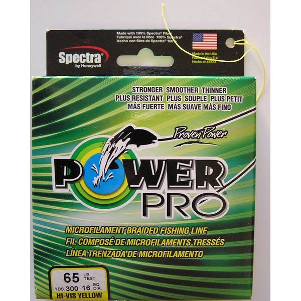Power Pro Spectra - 300 yd. Spool - 65 lb. - Hi-Vis Yellow