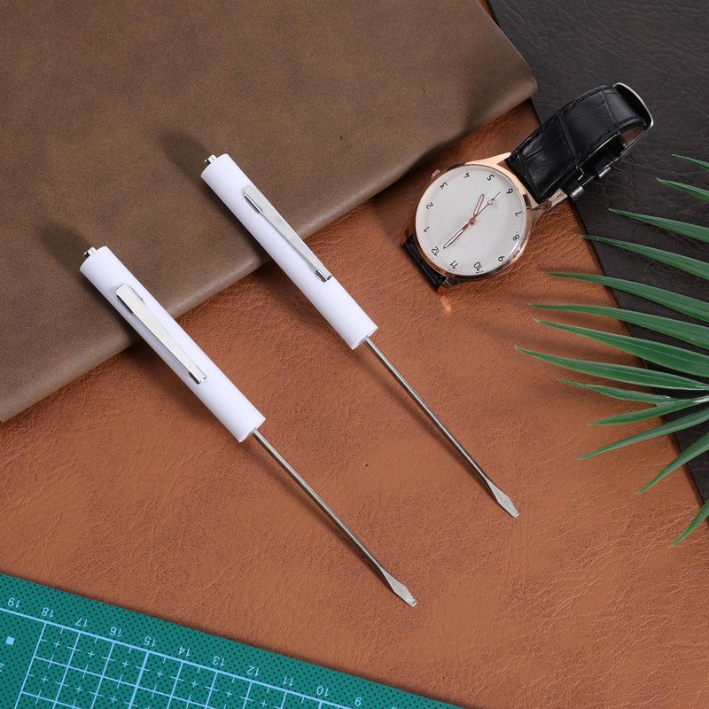 2 PCS Mini Pocket Screwdriver, Portable Small Flathead Screwdriver Tops