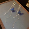 Butterfly Tassel Earrings for Women Butterfly Dangle Drop Earrings Blue