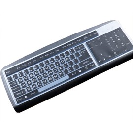Silicone Keyboard Cover Skin for Standard Size Computer/Desktop/PC with 104/107 Keys Keyboard, Universal Standard Keyboard Cover - Black