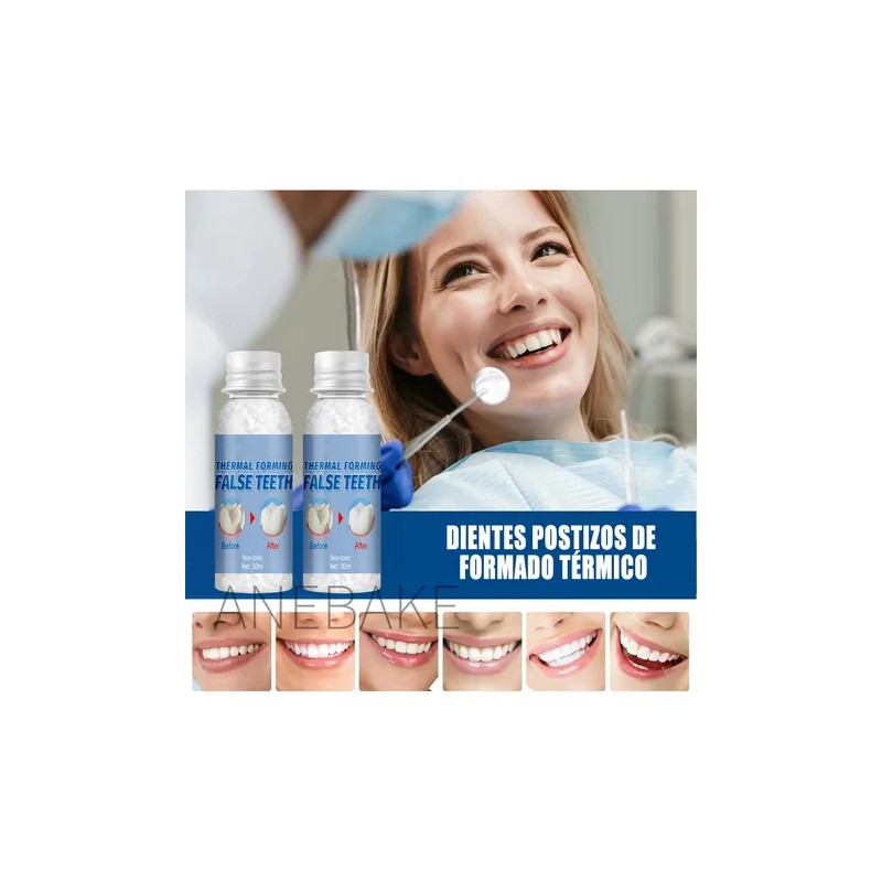 Anebake Kit 2pzs Perlas Reparadoras Blanqueadoras Para Dientes Postizos 30ml