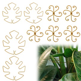 BOXOB 9pcs Climbing Houseplant Stem Supports, Metal Plant Climbers Stem Holders Reusable Flower Plant Stakes Trellis Hook Growth Accessories for Indoor Outdoor Growing, 2 Designs