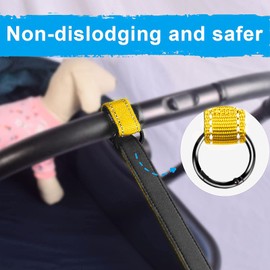 PetBonus Short Dog Leash, Safety Wrist Strap for Retractable Dog Leash, Reflective Design and Adjustable Soft Padded Handle, Extra Layer Security for Pet Stroller (Yellow)