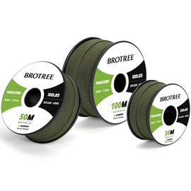 BROTREE Paracord 2 mm 30 m 100% Nylon Rope Cord with 1 Core Type I for Outdoor, Bracelet, DIY - 45 kg Breaking Load (Army Green)